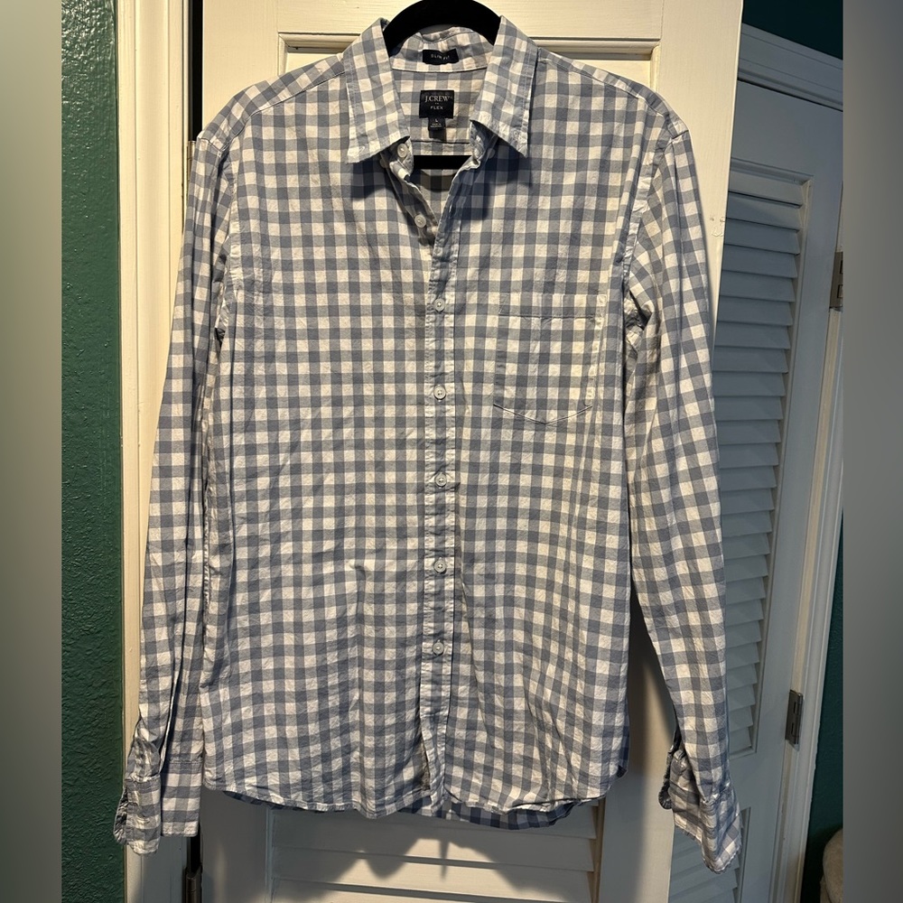J.Crew gingham Large slim fit, button down shirt